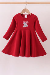 Premium Red Alabama elephant applique dress - Aaria Tees