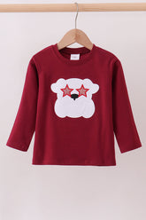 Premium Maroon Georgia bulldog applique top - Aaria Tees