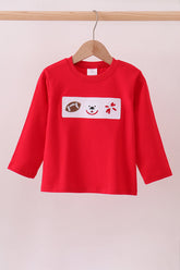 Premium Red Georgia bulldog embroidery top - Aaria Tees