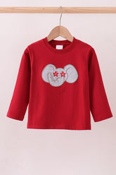 Premium Maroon Alabama elephant applique top - Aaria Tees
