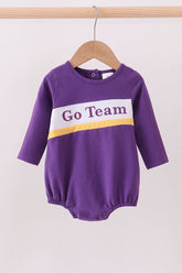 Premium Purple LSU Go Team embroidery bubble - Aaria Tees