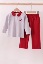 Premium Maroon Alabama elephant embroidery pants set - Aaria Tees