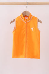 Premium Orange Tennessee embroidery vest - Aaria Tees