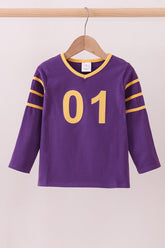 Premium Purple LSU 01 applique top - Aaria Tees