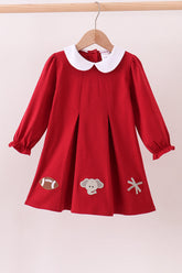 Premium Maroon Alabama elephant applique dress - Aaria Tees