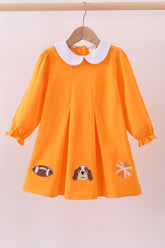 Premium Orange Tennessee puppy applique dress - Aaria Tees
