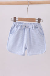 Premium Blue&white stripe bow shorts - Aaria Tees