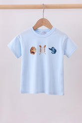 Blue baseball graphic top - Aaria Tees