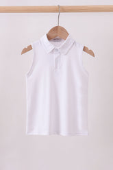 White everyday Collared Tank - Aaria Tees