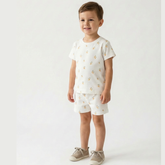 Organic Tee & Shorts Set - Lemons - Aaria Tees