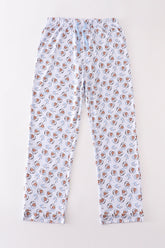 Premium blue christmas santa claus print men pajama pants - Aaria Tees