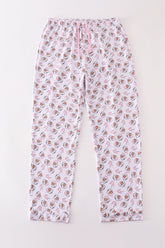 Premium pink christmas santa claus print women pajama pants - Aaria Tees