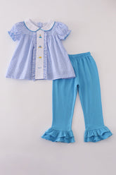 Blue princess pumpkin ruffle set - Aaria Tees