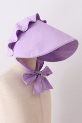 Purple ruffle bow bonnet - Aaria Tees