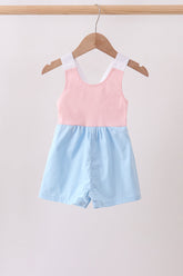 Pink & blue ruffle bow bubble - Aaria Tees