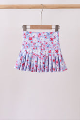Blue floral print skorts - Aaria Tees