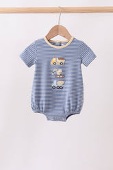 Blue stripe truck embroidery bubble - Aaria Tees