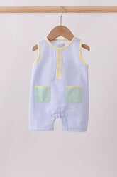 Blue seersucker pocket jonjon - Aaria Tees