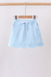 Mint scallop hem bow skort - Aaria Tees