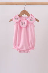 Pink Floral Embroidery Bubble - Aaria Tees