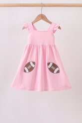 Pink football applique everyone has fun dress - Aaria Tees