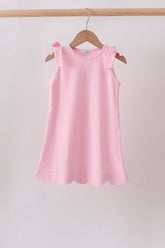 Pink Scalloped Bow Dress - Aaria Tees