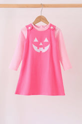 Pink Jack-O-Lantern applique 2pc dress set - Aaria Tees
