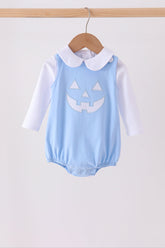 Blue Jack-O-Lantern applique bubble set - Aaria Tees