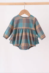 Teal Plaid Ruffle Bubble - Aaria Tees