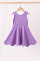 Purple Scalloped Dress - Aaria Tees