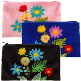 Wildflower Beaded Coin Purse - Aaria Tees