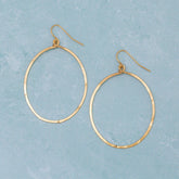 Gold-Plated Hammered Hoop Earrings - Aaria Tees