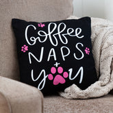 Coffee Naps & You Paw Accent Pillow - Aaria Tees