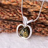 Sterling & Amber Apple Necklace - Aaria Tees