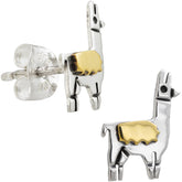 Llama Sterling & Brass Post Earrings - Aaria Tees