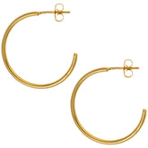 Golden Hoop Post Earrings - Aaria Tees
