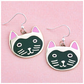 Hand Painted Cat Earrings - Aaria Tees