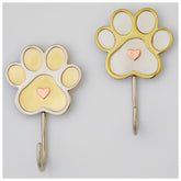 Love You Paw Print Mixed Metal Hook - Set of 2 - Aaria Tees