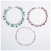 Dangling Gemstones Hand Beaded Anklet - Aaria Tees