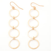 Golden Hammered Circle Fall Earrings - Aaria Tees