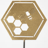 Bees & Honeycomb Gold Laser Cut Garden Stake - Aaria Tees