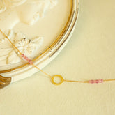 Pink Tourmaline Solara Necklace - Aaria Tees