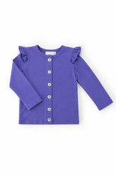 Periwinkle Ruffle Cardigan - Aaria Tees