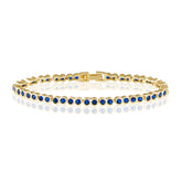 Bezel Tennis Bracelet- Sapphire - Aaria Tees