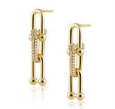 U Link Pave Drop Earring - Aaria Tees