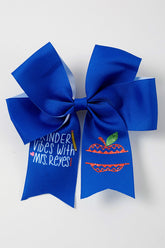 Blue floral hair bow - Aaria Tees