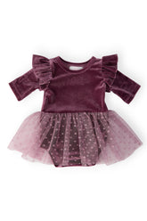 Amethyst Velvet Tutu Bodysuit - Aaria Tees