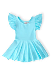 Aqua S/S Twirl Leotard - Aaria Tees
