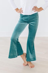 Aquamarine Ribbed Velvet Bells - Aaria Tees