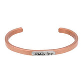 Dream Big Silver & Copper Cuff Bracelet - Aaria Tees